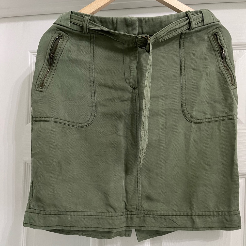 Loft - Green Jean Skirt